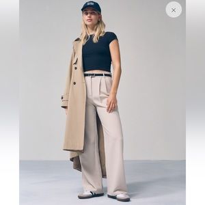 Abercrombie & Fitch Sloane tailored high rise wide leg trouser